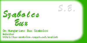 szabolcs bux business card